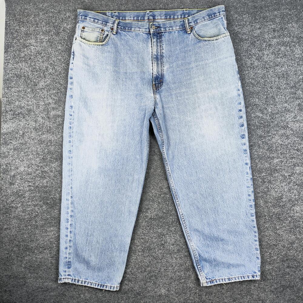 Levis 560 Jeans Mens 40x27 Light Wash Blue Relaxed Tapered Denim Distressed